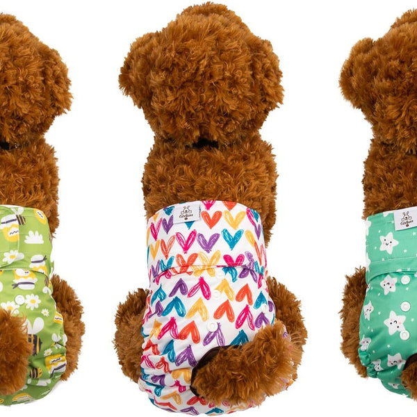 Reusable Dog Diapers Female Small Medium Large 3 Pack Washable Doggie Diapers Puppy Period Pants for Doggy Heat Cycle Peeing D29XS