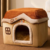 Foldable Cat House Outdoor Waterproof Pet House for Small Dogs Kitten Puppy Cave Nest with Pets Pad Dog Cat Bed Tent Supplies