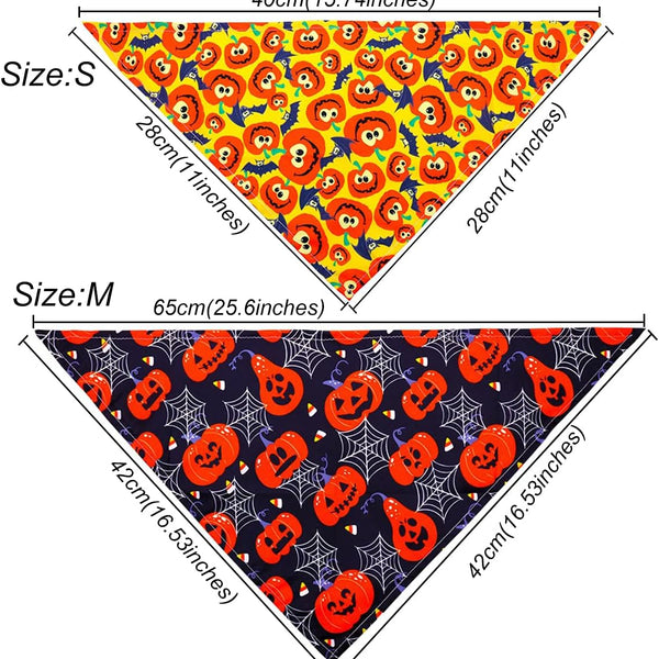 Dog Bandanas for Halloween,6Pcs Pet Triangle Bibs Scarf Autumn Cute Dog Bandanas Pumpkin Bat Spider Pet Scarf Accessories for Small Dogs Cats Pets(Random Color)