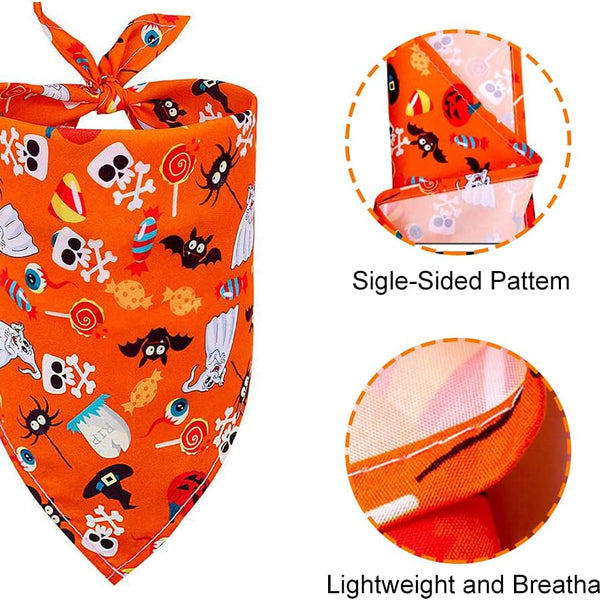 Dog Bandanas for Halloween,6Pcs Pet Triangle Bibs Scarf Autumn Cute Dog Bandanas Pumpkin Bat Spider Pet Scarf Accessories for Small Dogs Cats Pets(Random Color)