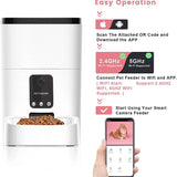 Pet Feeder,6L Automatic Pet Feeder for Cats and Dogs,1080P Camera,App Control,Voice Recorder,Timed Feeder for Schedule Feeding, Dual Power Supply,Wifi Pet Food Dispenser with App Control