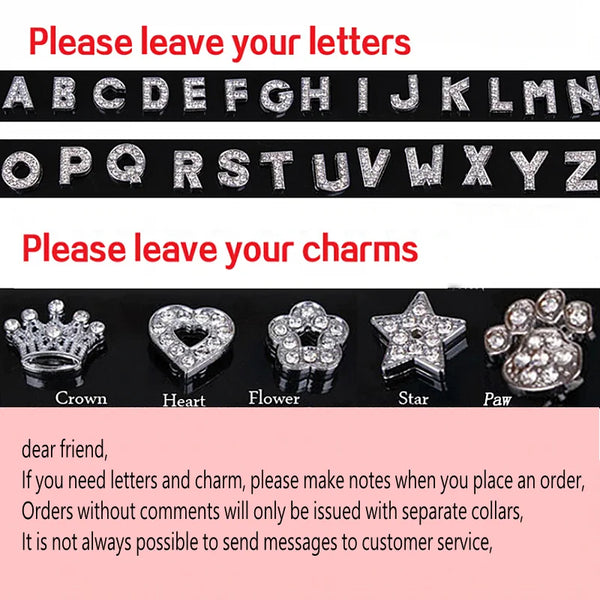 Personalized Dog Collar Bling Rhinestone DIY Names Puppy Cat Leather Collars Small Large Dog Necklace Free Name Pet Accessories
