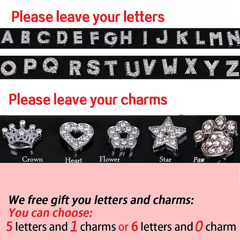 Personalized Dog Collar Bling Rhinestone DIY Names Puppy Cat Leather Collars Small Large Dog Necklace Free Name Pet Accessories