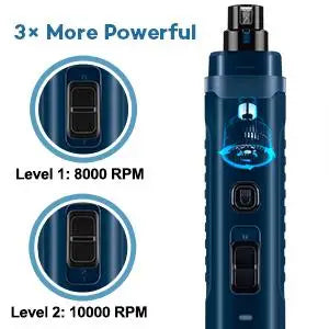 PAWSUNDAY Dog Nail Grinder with 2 LED Light 8000-10000 RPM Powerful Electric Pet Nail Trimmer for dog Cat and small animal