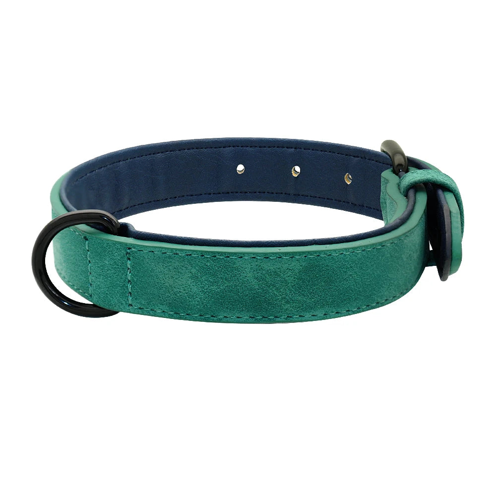 Leather Dog Collar For Small Medium Large Dogs Soft Padded Big Dog Collars for Pitbull Labrador German Shepherd S-XXL