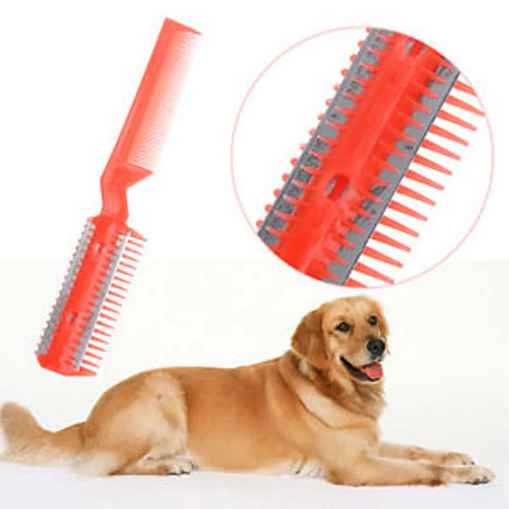 1PC Pet Dog Cat Hair Trimmer Comb Cutting Cut With 2 Blades Grooming Razor Thinning Hair Accessories