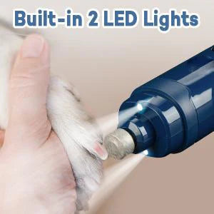 PAWSUNDAY Dog Nail Grinder with 2 LED Light 8000-10000 RPM Powerful Electric Pet Nail Trimmer for dog Cat and small animal