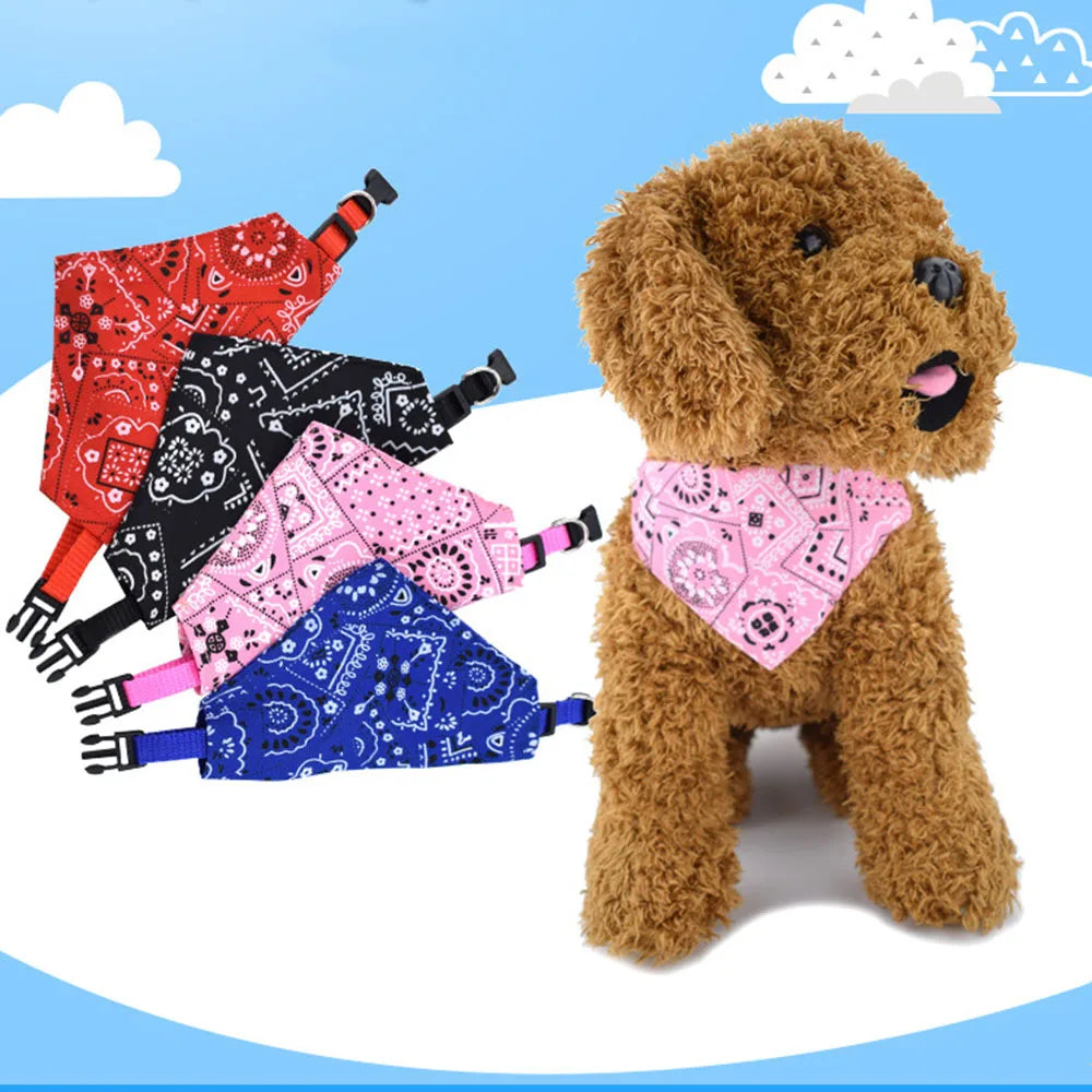 Dog Collar Bandana Scarf Collar Adjustable Dog Bandanas Collar Puppy Cat Neckerchief Pet Accessories for Small Medium Large Dogs