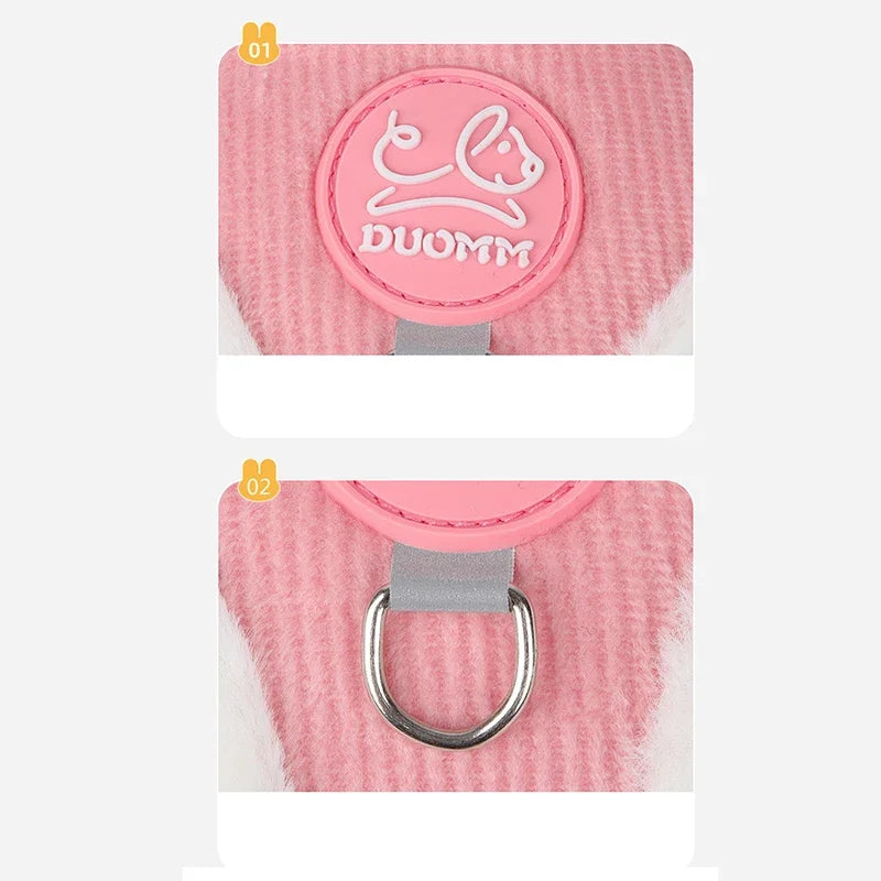 INS Cute Dog Harness Chest Back Set Autumn and Winter Harness and Leash Set for Small Dogs Bichon Pet Plushes Cat Dog Products