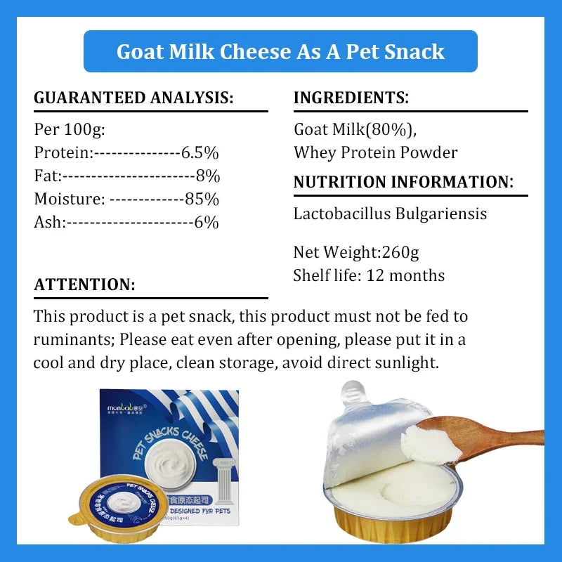 Dogs Cheese Original State Goat's Milk Cheese Bacteria Adult Dog Wet Food Goat's Milk Benefit Calcium Supplement Canned Snacks
