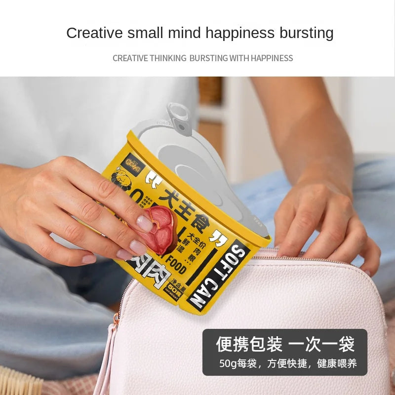 Pet Dog Canned Dog Wet Food Dog Snacks Dog Food Supplement Nutrition Fattening Brightening Hydration Beef Sealed Meat Snack Bag