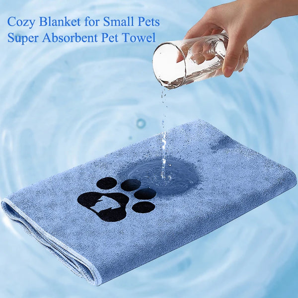 1pcs pet towel Microfiber soft easy to clean water sucking quickly dry Cute pet puppy cleaning products Cat Dog Bathing towels