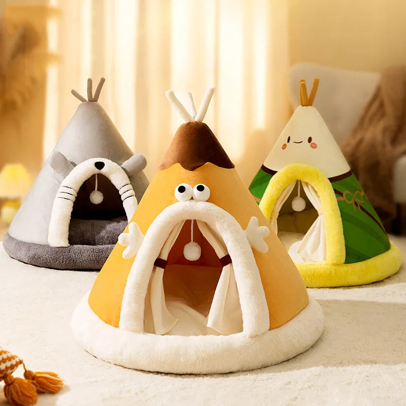 Dog Nest Warm Dog Bed Four Seasons Universal House Type Triangle Tent Closed Cat Nest Dog House Cat Mat Dog Mattress Cat Bed