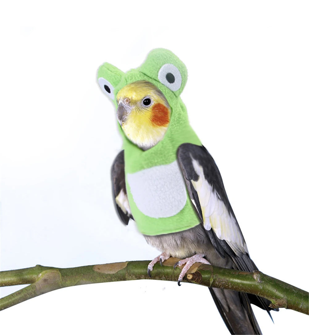 Funny Frog Shape Bird Clothes Medium Large Pet Birds Flight Suit Parrot Cockatiel Pigeons Green Cheek Conure Parakeet Clothing