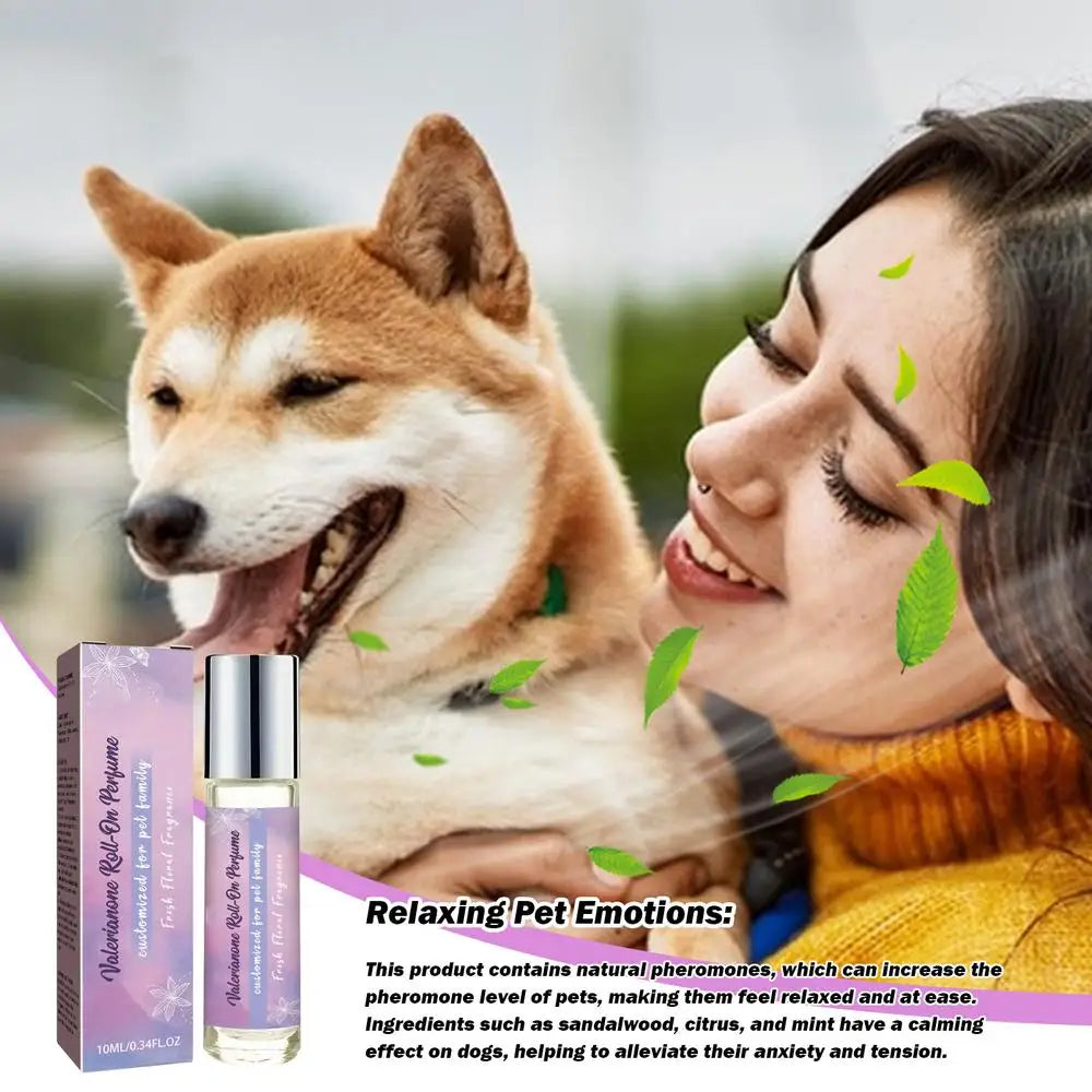 Dog Perfume Fur Conditioner Dog Fragrance Pet Mood And Relieve Dog Anxiety Rolling Beads Design Long-Lasting Clean Pet Calming