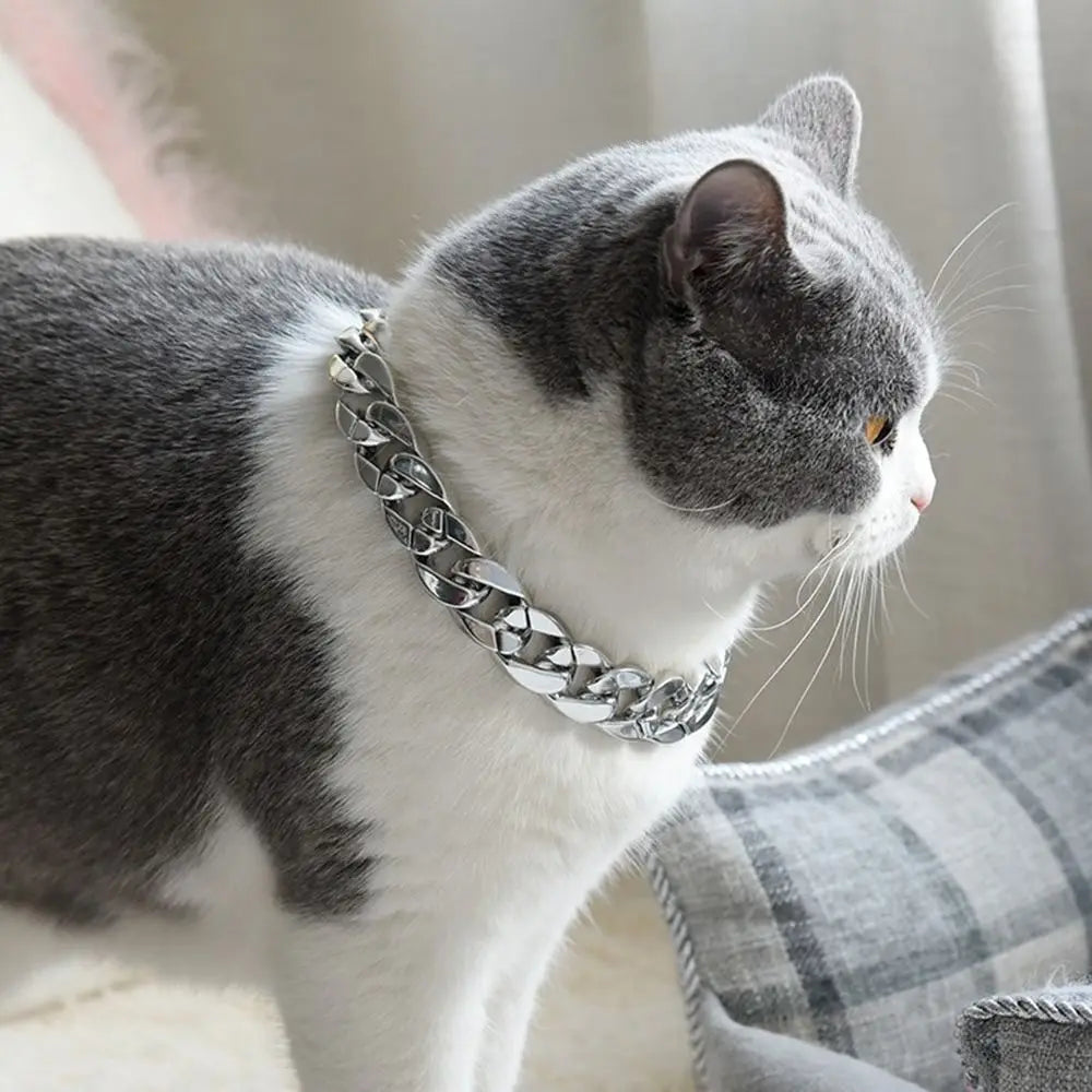 Pet Fashion Necklace Chain Dog Collar French Fighting Small Medium Dog Gold Collar Cat Dog Gold Necklace Pet Jewelry Accessories