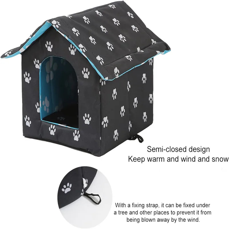 Waterproof Cat House for Outdoors Rainproof Dog House Cat House Villa Tent Collapsible Pet Shelter Foldable Pet House for Dogs