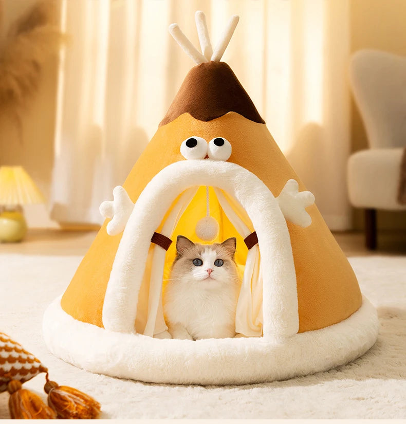 Dog Nest Warm Dog Bed Four Seasons Universal House Type Triangle Tent Closed Cat Nest Dog House Cat Mat Dog Mattress Cat Bed