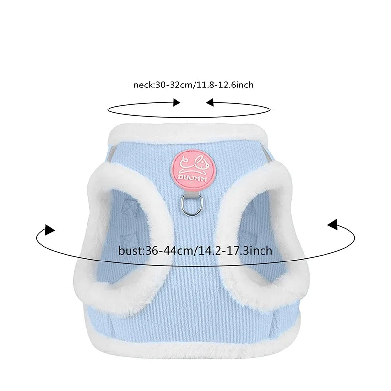 INS Cute Dog Harness Chest Back Set Autumn and Winter Harness and Leash Set for Small Dogs Bichon Pet Plushes Cat Dog Products