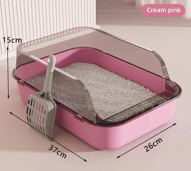 New Premium, Luxurious High-Quality Large Spacious Plastic Cat Litter Box with Anti-Splash Design for Open Cats Toilet. High Cap