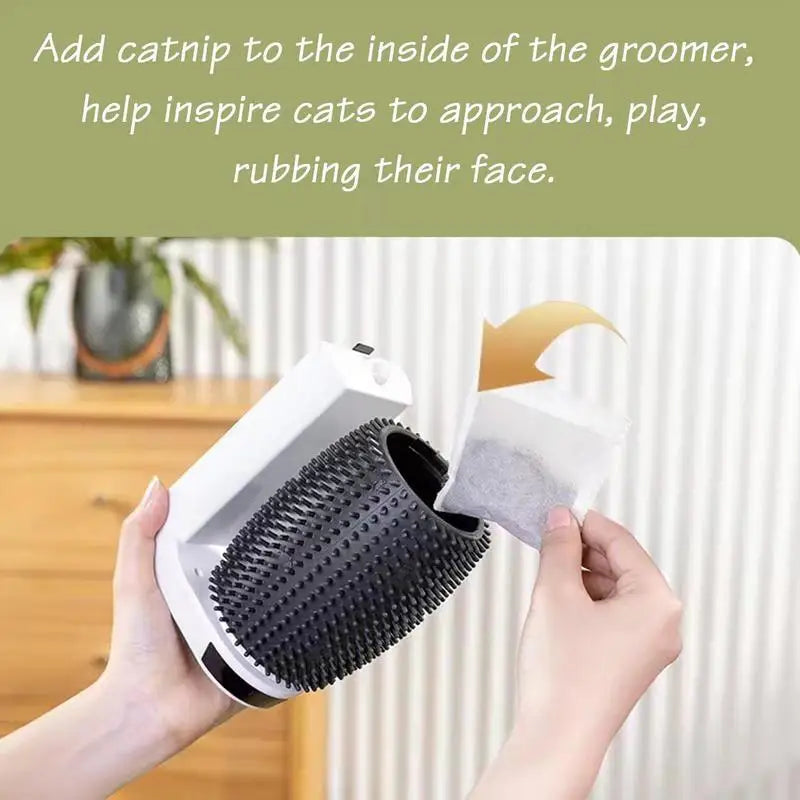 Smart Cat Self Groomer With Catnip Automatic Rotating Cat Massager Wall Corner Groomers Smart Self Cleaning Cat Brush