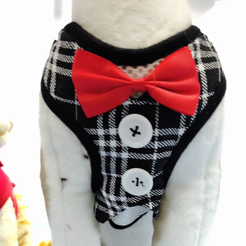 Elegant Bow Dog Collars Necktie Traction Rope Christmas Pet Harness for Small Medium Dogs Cat Chest Strap Dog Accessories Gifts