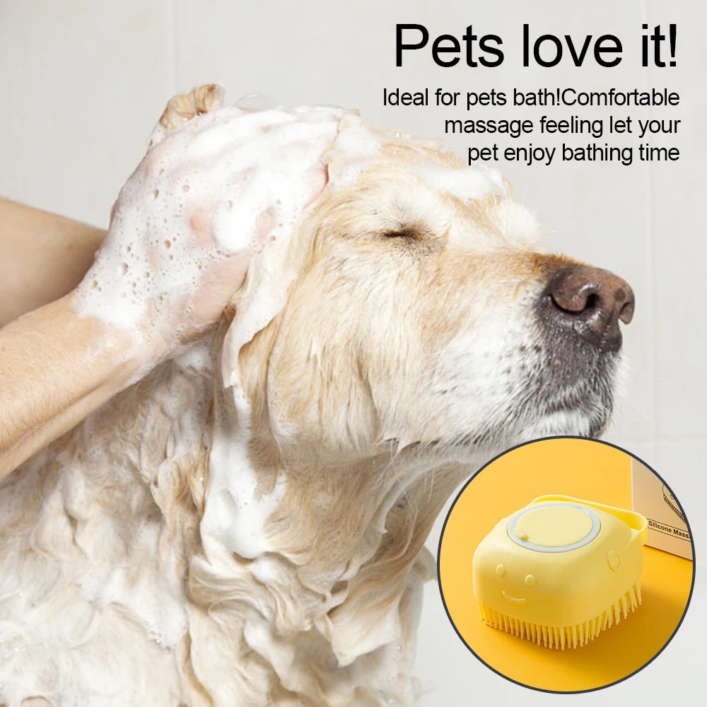 Pet Dog Shampoo Brush Cat Massage Comb Grooming Scrubber Brush for Bathing Soft Silicone Rubber Brushes Pet Shampoo Massager
