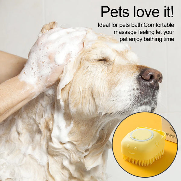 Pet Dog Shampoo Brush Cat Massage Comb Grooming Scrubber Brush for Bathing Soft Silicone Rubber Brushes Pet Shampoo Massager