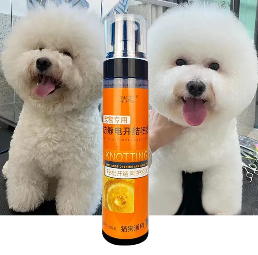 Pet Coat Wash Free Hair Conditioners Spray, Fluffy Smooth, Soft Shiny, Easy Comb Without Knots for Cat Dog Hair Knotting Tangles
