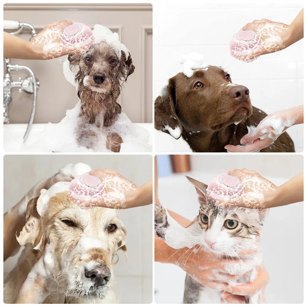 Pet Dog Shampoo Brush Cat Massage Comb Grooming Scrubber Brush for Bathing Soft Silicone Rubber Brushes Pet Shampoo Massager