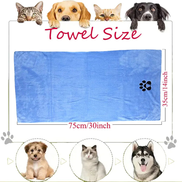 1pcs pet towel Microfiber soft easy to clean water sucking quickly dry Cute pet puppy cleaning products Cat Dog Bathing towels