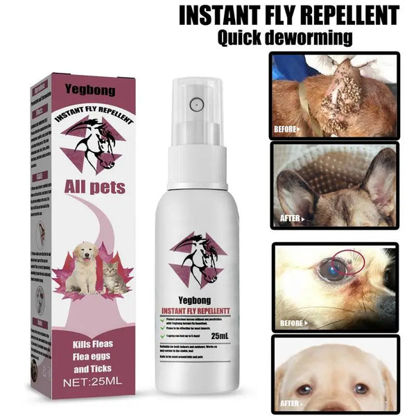 25ml Pet Insect Repellent Spray Drive Away Lice Fleas Ticks Steriliza-tion Relieve Skin Itching Suitable For Deworming Dogs Cats