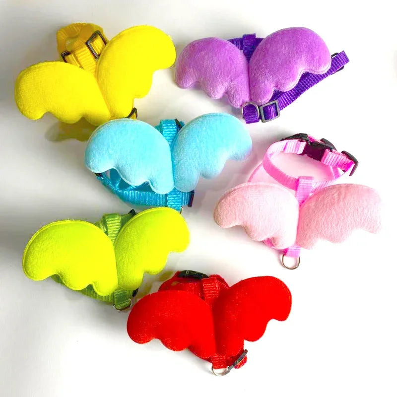 Dog Traction Rope Angel Pet Wing Small Pet Dog cat Rabbit Chest Set Cute Collar Safety Belt Adjustable Outdoor Walk Leash Rope