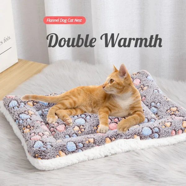 Double-sided Pet Mat Mats Short Plush Pet Sleeping Bed for Cats Small Dogs Cute Pet Pad Blanket Warm Kitten Cushion Cat Sofa Bed