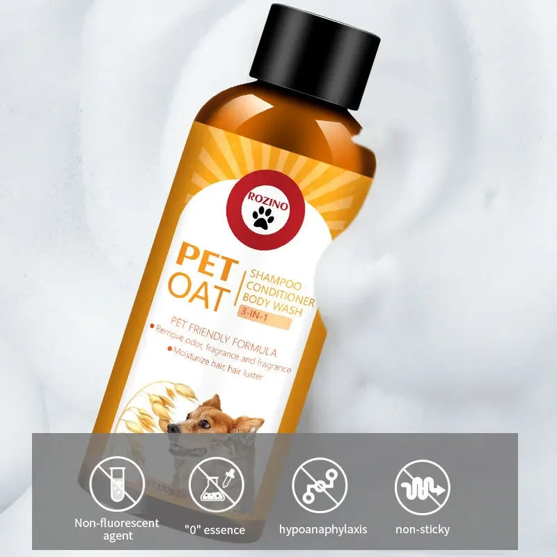 100ml Cats Shampoo Body Wash Dogs Conditioner 3 in 1 Bacteria Mites Deodorant Long Lasting Fragrance Pet Cleaning Products