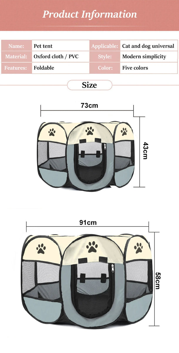 Lightweight Portable Folding Pet Tent Birthing Room Dog House Kennel Houses and Rooms Cats High Quality Durable Pet Playpen Cat