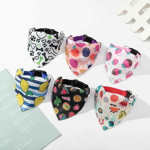 Adjustable Dog Bandanas Large Pet Scarf Pet Cotton Plaid Washable Bow Ties Collar Cat Dog Scarf Large Dog Accessories Kerchief