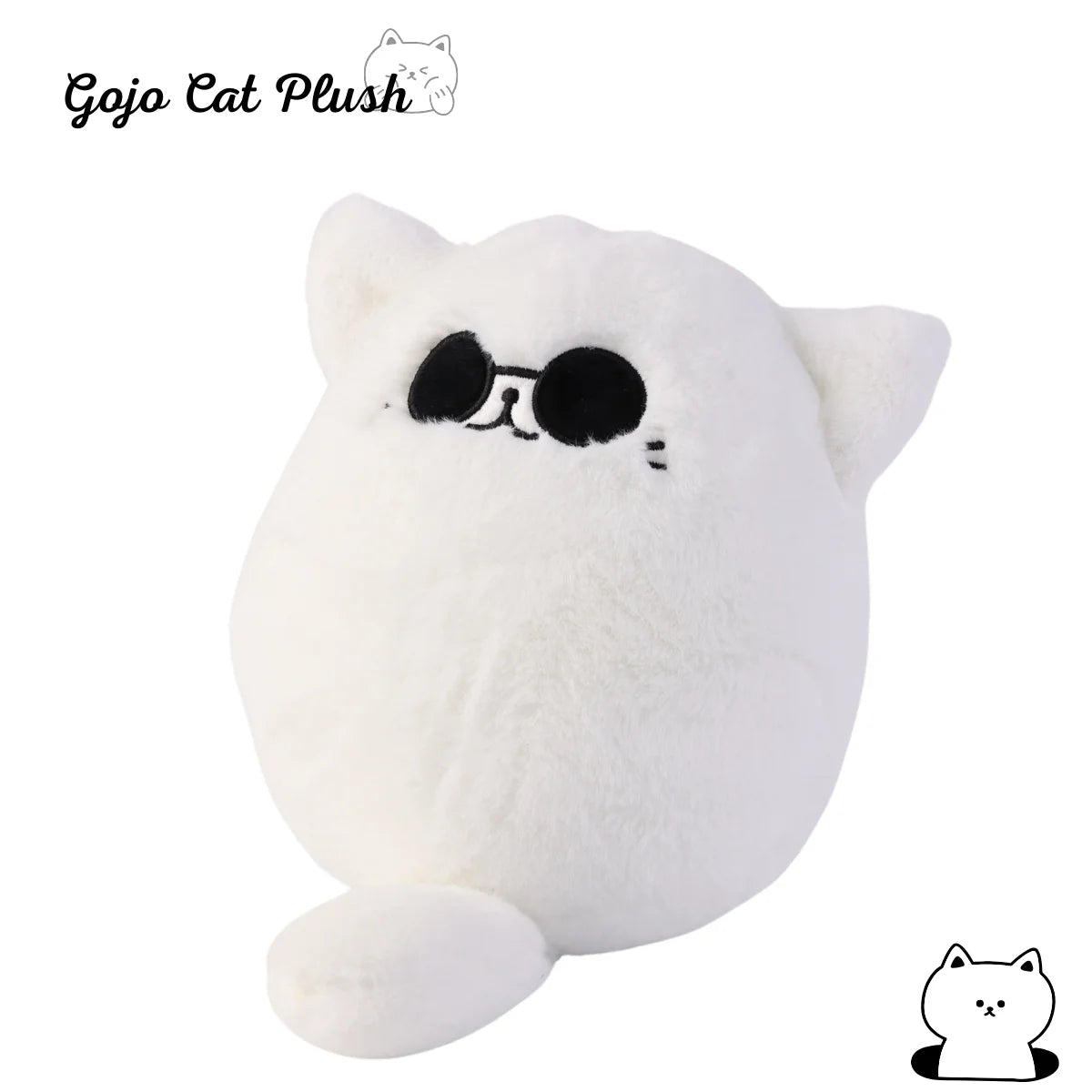 40cm Soft Gojo Cat Plush Pillow Hot Anime Sunglasses White Cat Plushies Toys Stuffed Animals Doll Home Decor Kids Birthday Gift