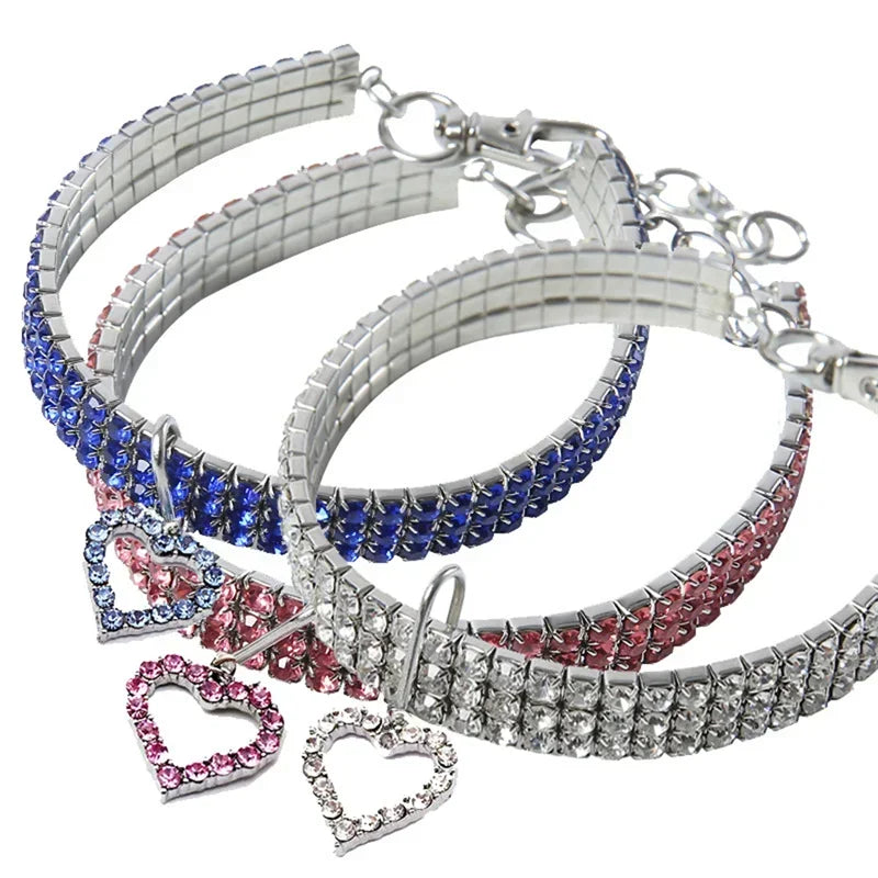 Dog Collars Bling Rhinestone Pet Crystal Diamond Collar For Dogs Cats Leashes Necklace Dog Accessories Pet Supplies