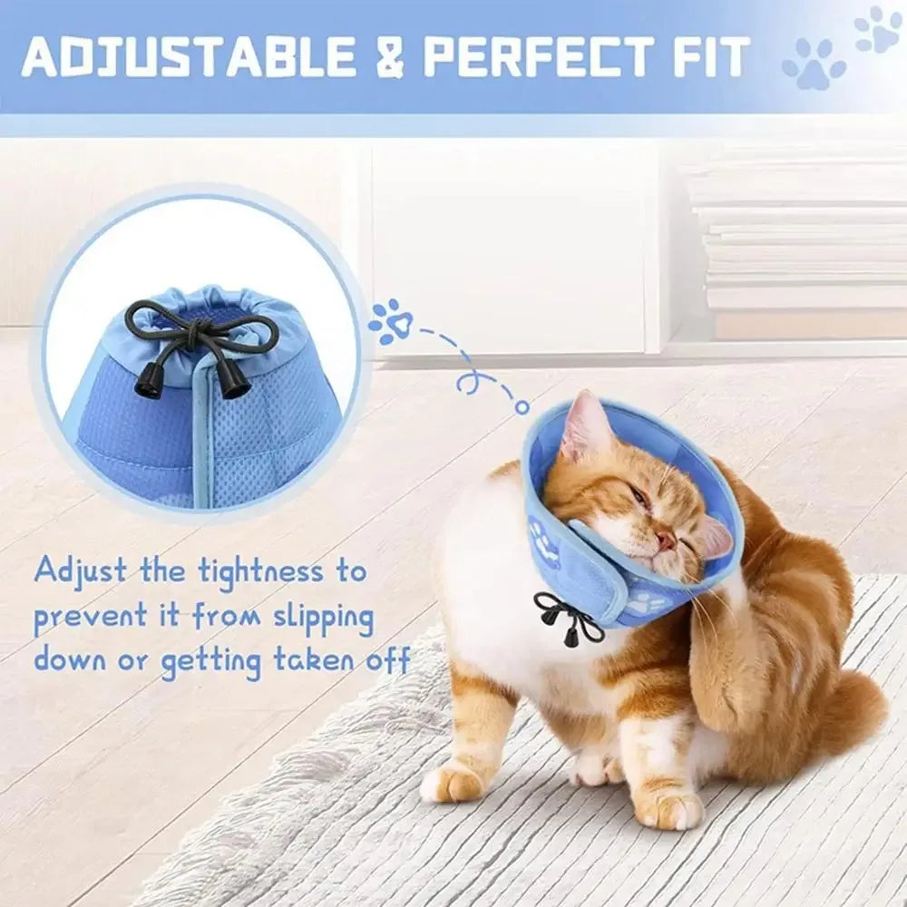 Pet Dog Neck Cone Recovery Collar Cat Elizabethan Adjustable Collar Anti-bite Protective Medical Neck Ring Pet Accessories