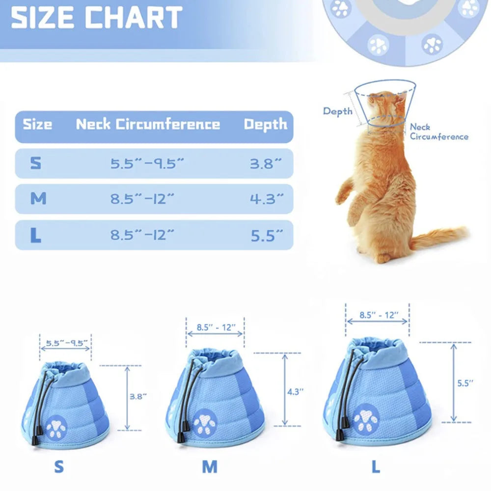 Pet Dog Neck Cone Recovery Collar Cat Elizabethan Adjustable Collar Anti-bite Protective Medical Neck Ring Pet Accessories