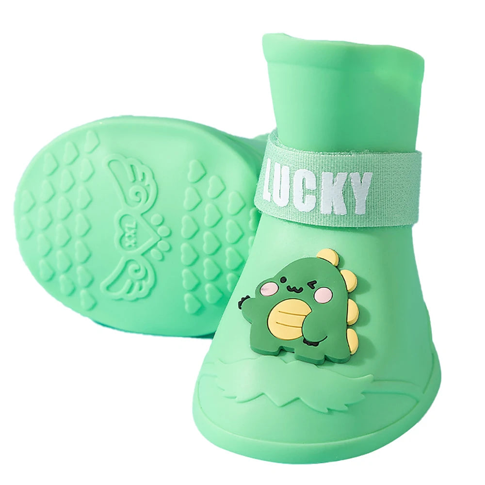 Waterproof Anti-Slip Rubber Rainshoe for Pets,Outdoor Shoe,Ankle Boots,Pet Accessories,Small Medium and Large Dogs and Cats,4PCs
