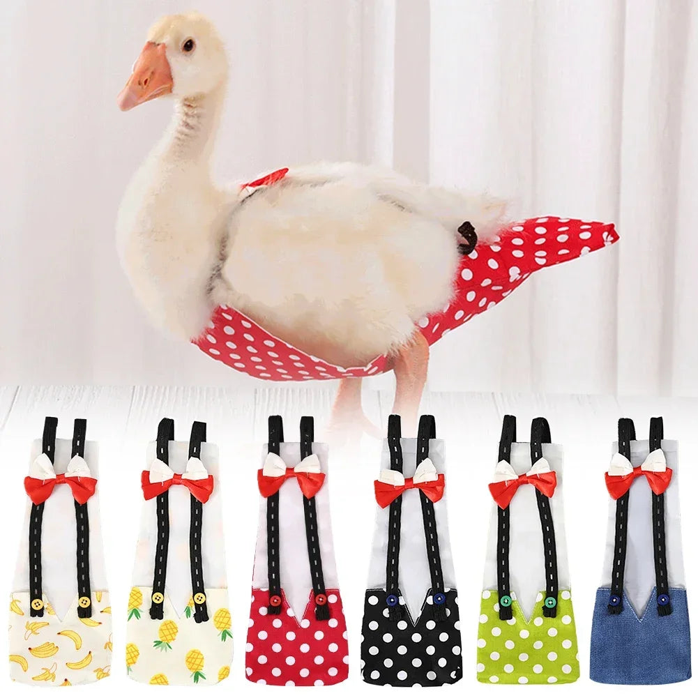 Reusable S/M/L Farm Pet Goose Diaper Hen Chicken Duck Poultry Diaper Cloth Washable Costume Diaper with Bow Knot Goose Supplies