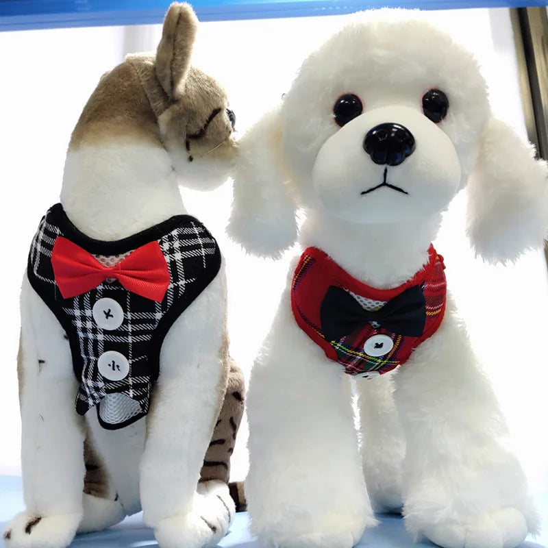 Elegant Bow Dog Collars Necktie Traction Rope Christmas Pet Harness for Small Medium Dogs Cat Chest Strap Dog Accessories Gifts