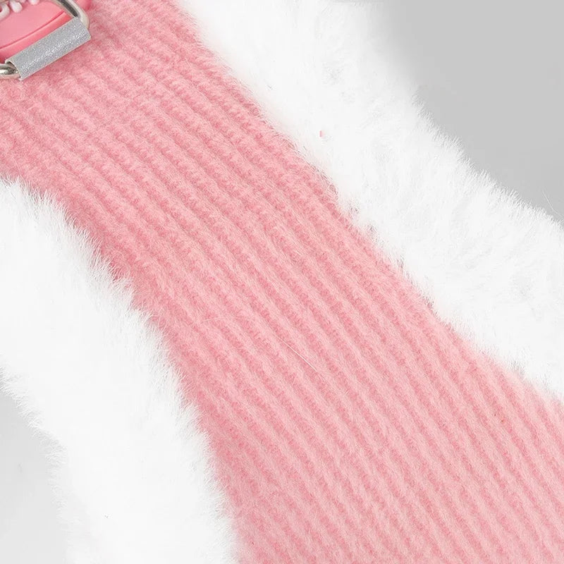 INS Cute Dog Harness Chest Back Set Autumn and Winter Harness and Leash Set for Small Dogs Bichon Pet Plushes Cat Dog Products