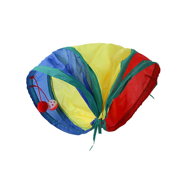 Cat Rainbow Tunnels Tubes Colorful Foldable Drill Bucket Tunnel Interactive Cat Toy Play Tent Pet Supplies Cat Accessories