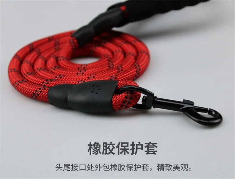 Reflective Dog Leash With Comfortable Padded Handle - Double Heavy Duty Traction Rope For Strong Dogs - Enhance Safety And Contr