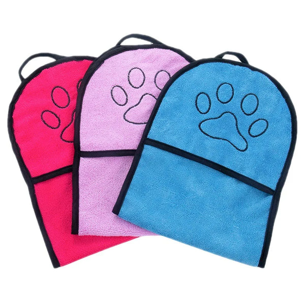 Soft Dog Bath Robe Towel Quick Dry Pet Towel Fiber Absorbent Cat Bath Towel Convenient Pet Cleaning Washcloth Dog Accessories
