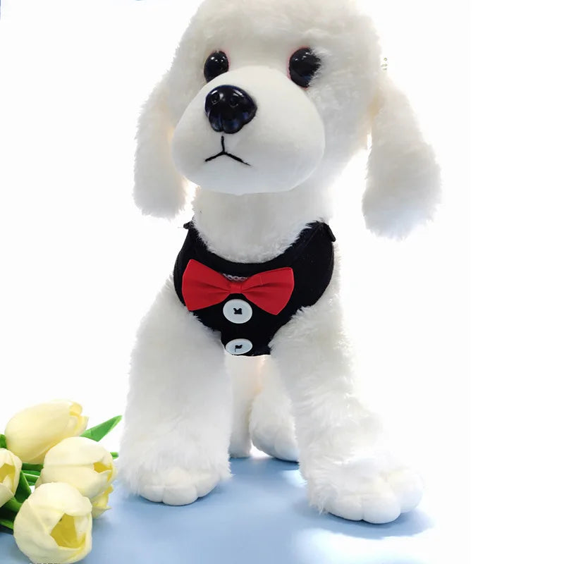 Elegant Bow Dog Collars Necktie Traction Rope Christmas Pet Harness for Small Medium Dogs Cat Chest Strap Dog Accessories Gifts