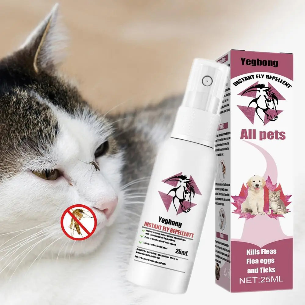 25ml Pet Insect Repellent Spray Drive Away Lice Fleas Ticks Steriliza-tion Relieve Skin Itching Suitable For Deworming Dogs Cats